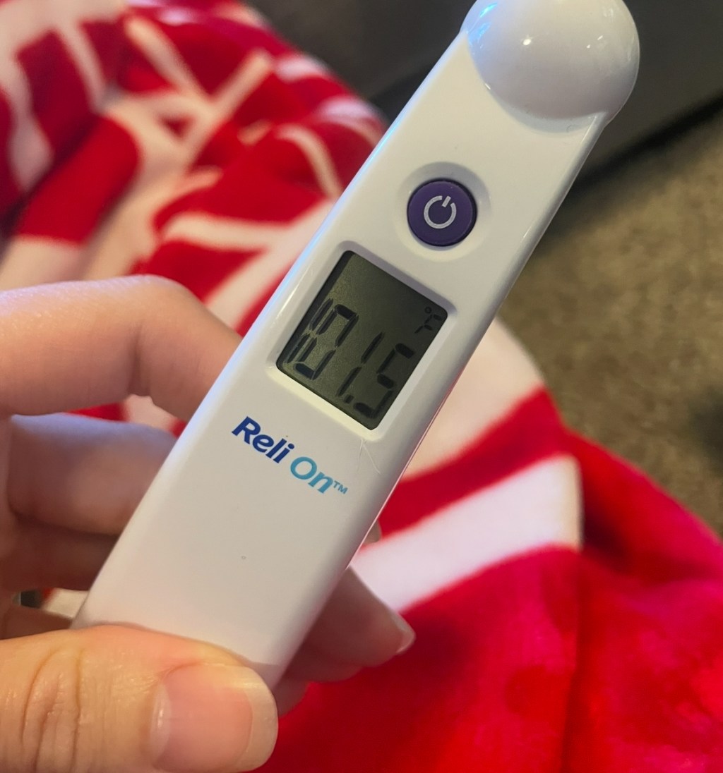 Thermometer with a reading of 101.5 - degrees