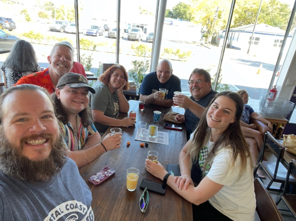 Luke and Naomi with some of their beer club friends at Fermental in Wilmington