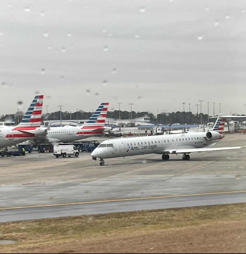 Airplanes Outside Charlotte International Airport in North Carolina