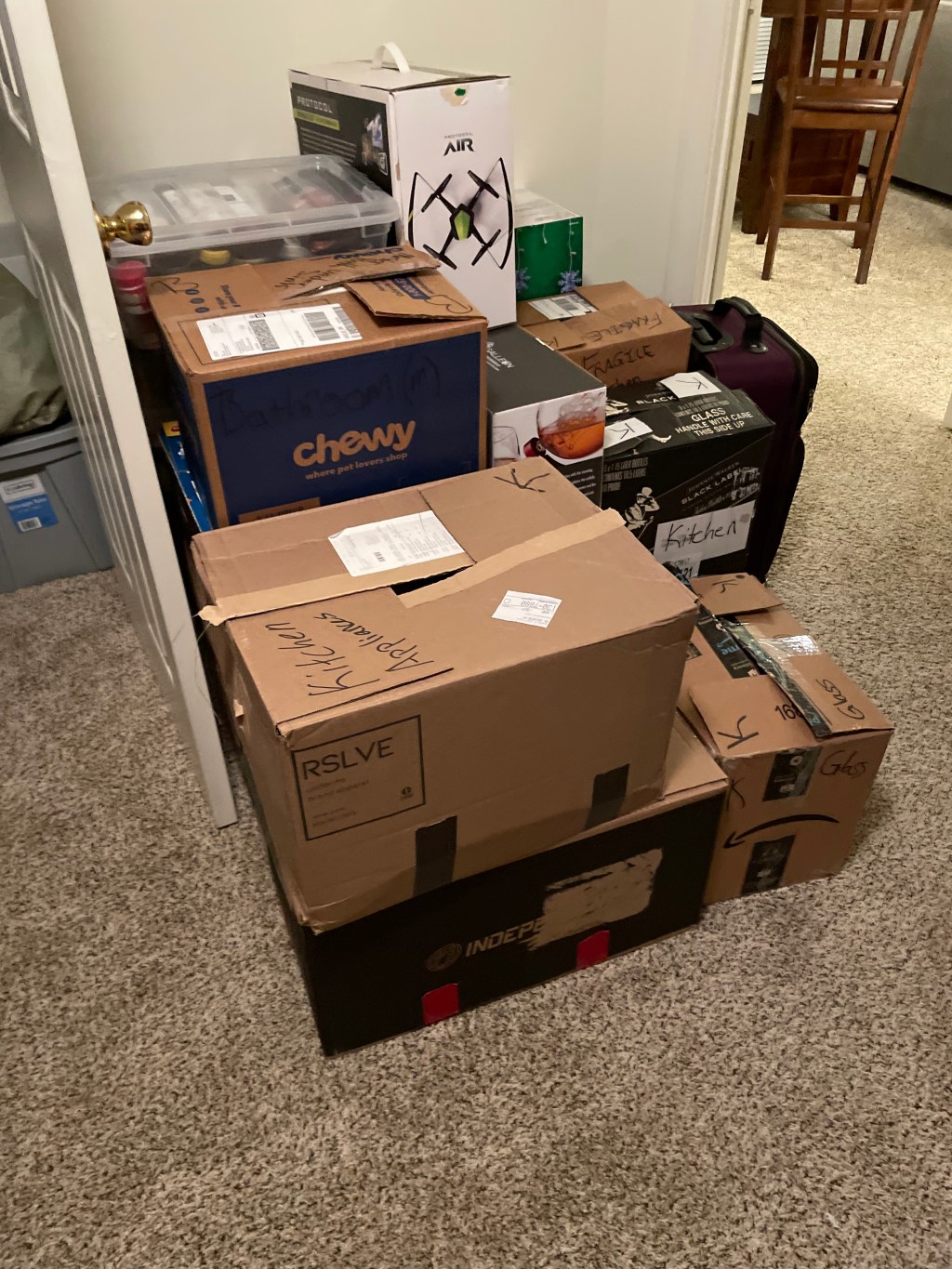 Boxes All Packed Up for Moving