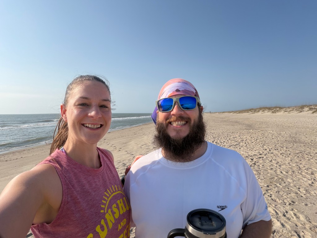 Luke and Naomi at Fort Fisher Beach for Naomi's Birthday 2026
